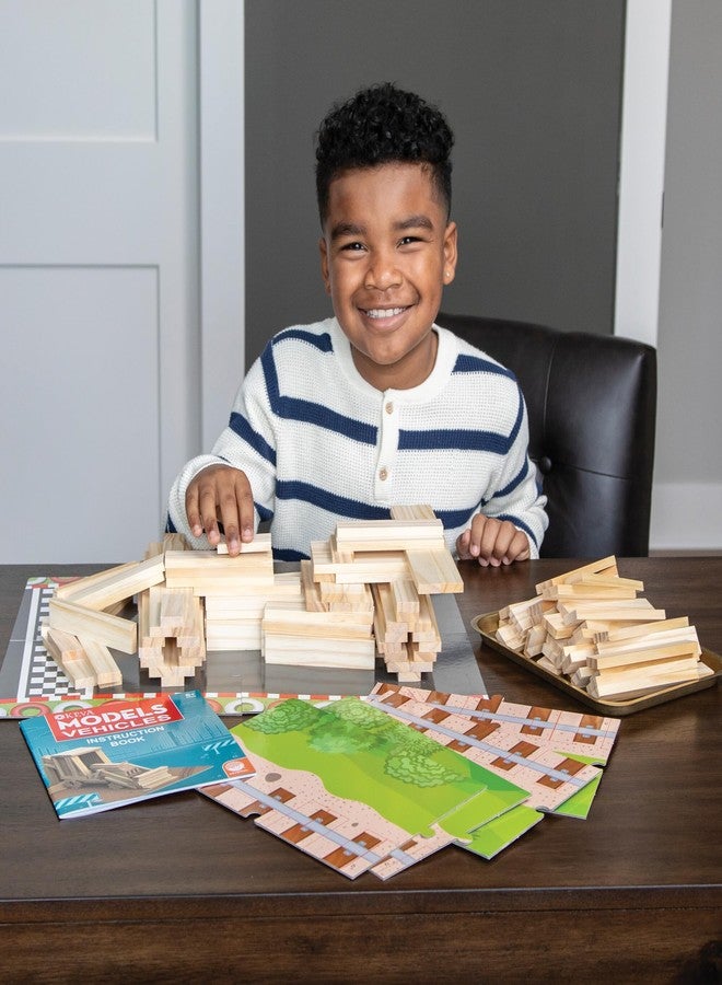 MindWare KEVA Models Vehicles - 154 Wooden Building Planks & Step-by-Step Instructions to Build Iconic Vehicles - Image 2